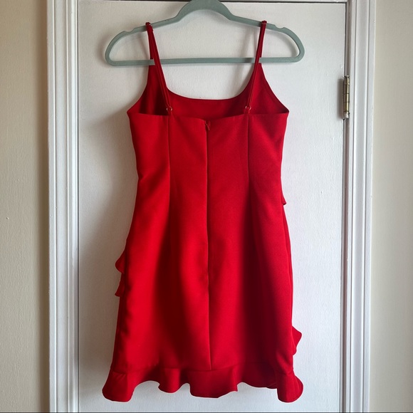 Selfie Leslie Frilled to Meet You Dress Red - Picture 4 of 7